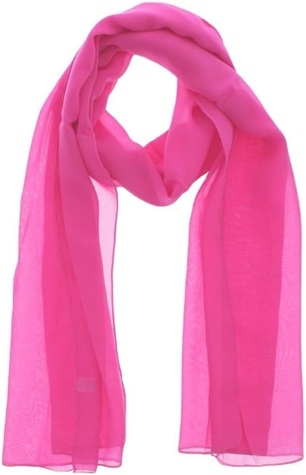 KHIM Ladies Chiffon Scarves Plain Women Neck Scarf Soft Headwrap Headscarf Sheer Wrap 172 X 74 CM